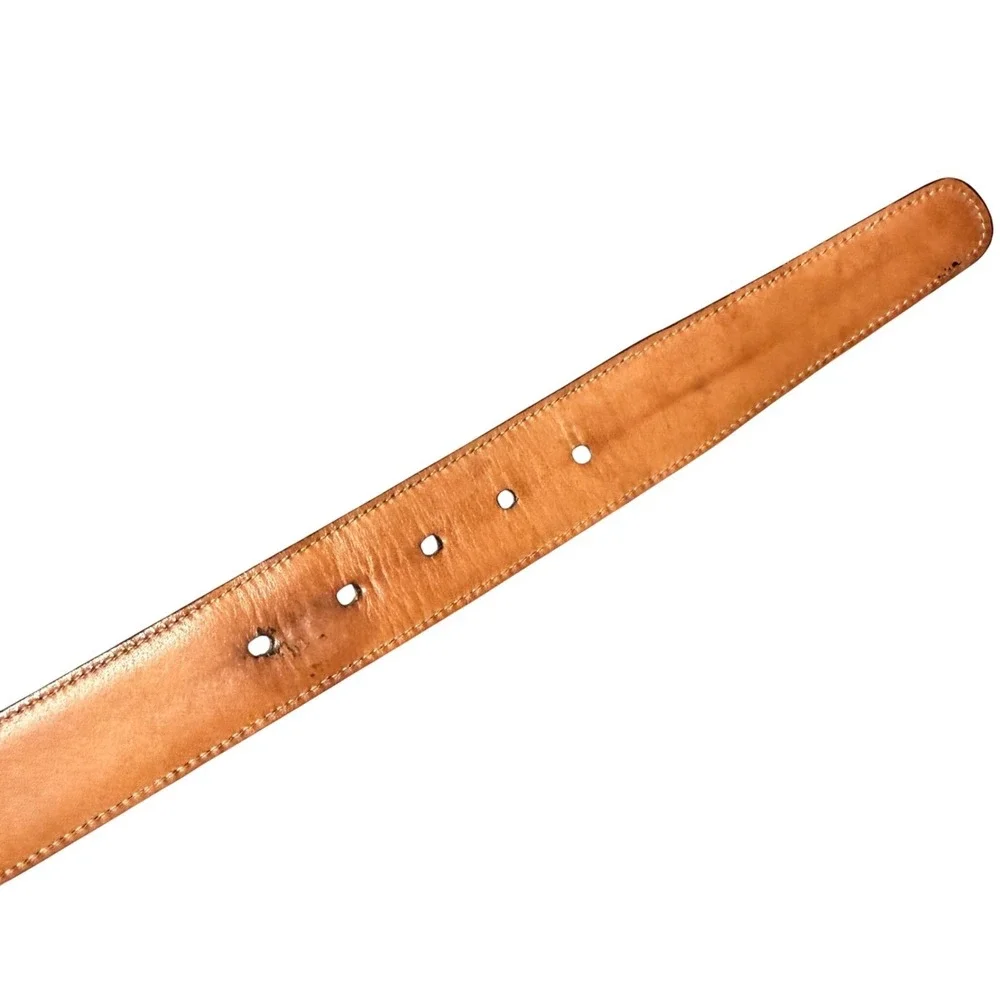 Trafalgar Mens Dress Belt Size 40 Mahogany Brown Cortina Leather Hand Polished